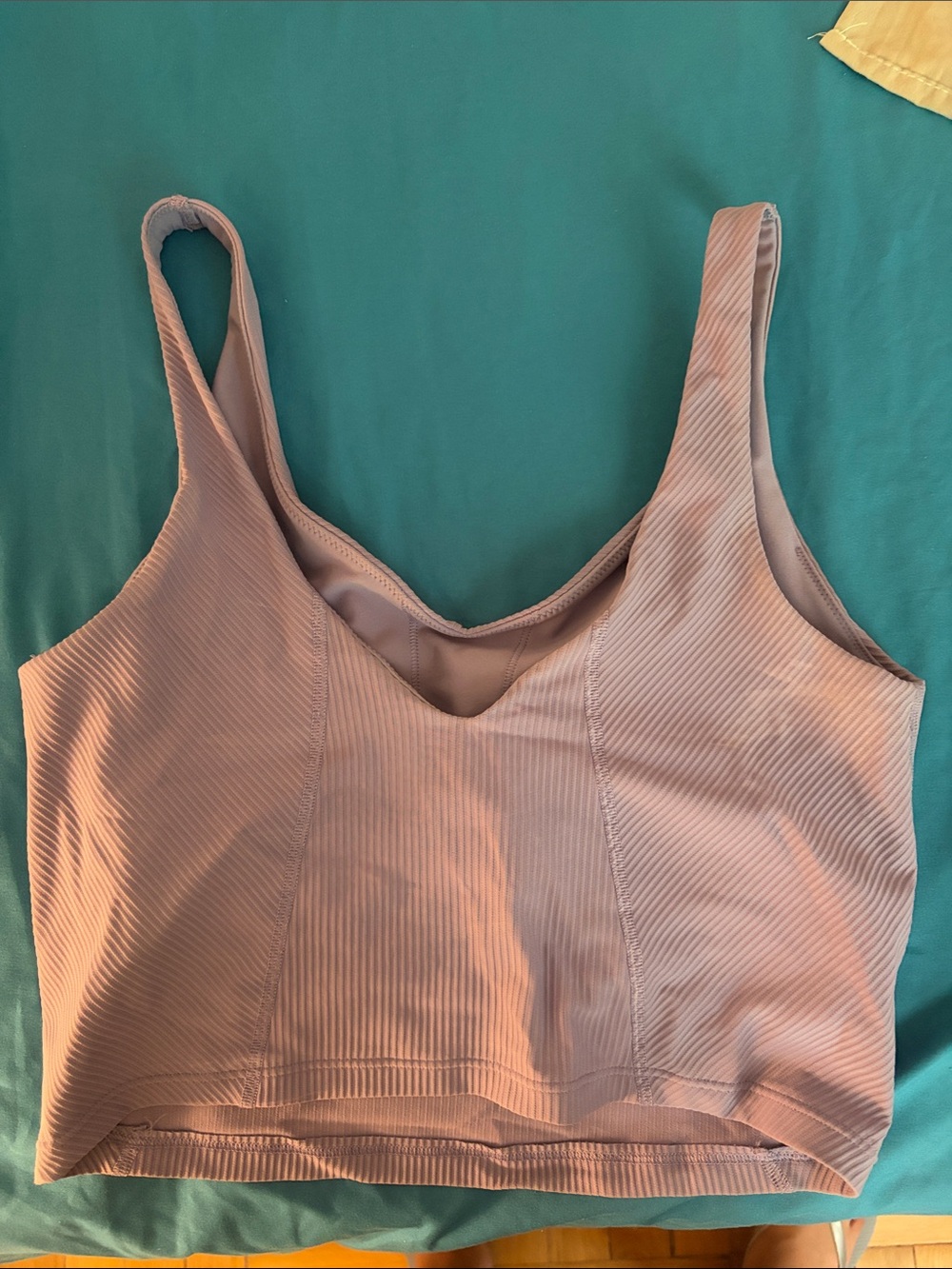 Gymshark Ribbed V-Neck Crop Bralette in Mauve Pink